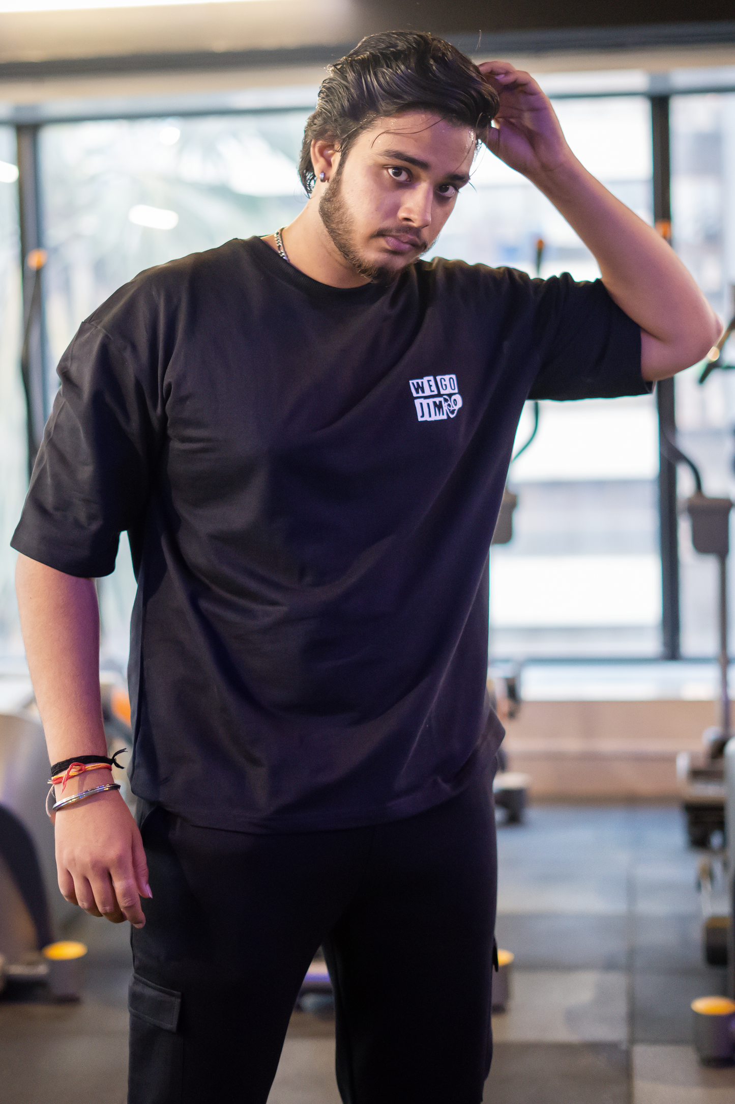 Gym Ultra Soft Oversized Gym Black THICK T- shirt (Unisex)